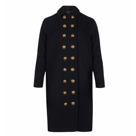 All Saints Jackets & Blazers - All Saints Bresnef Russian Millitary Coat in Navy Blue | 2